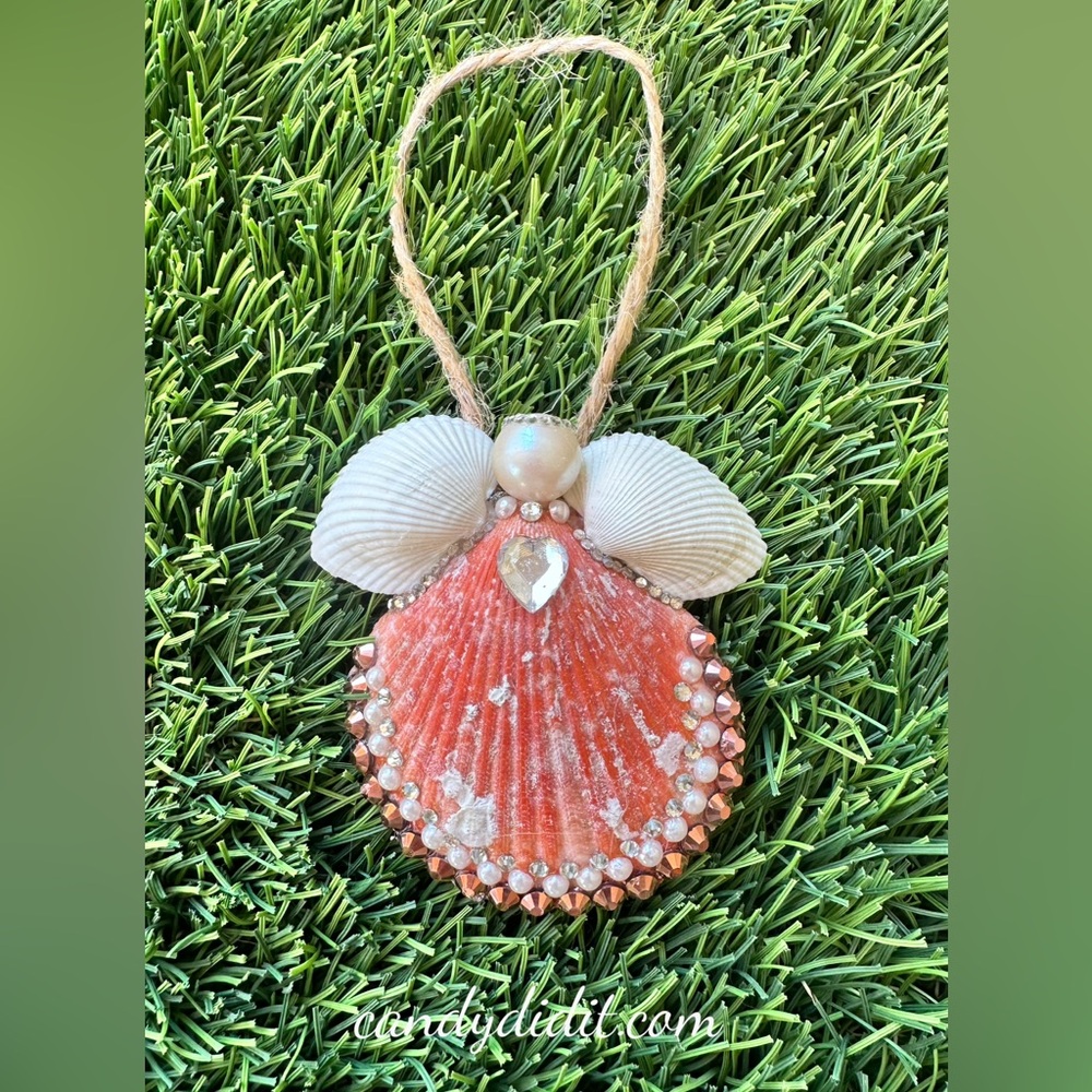 Handcrafted Seashell Ornament with Pearls